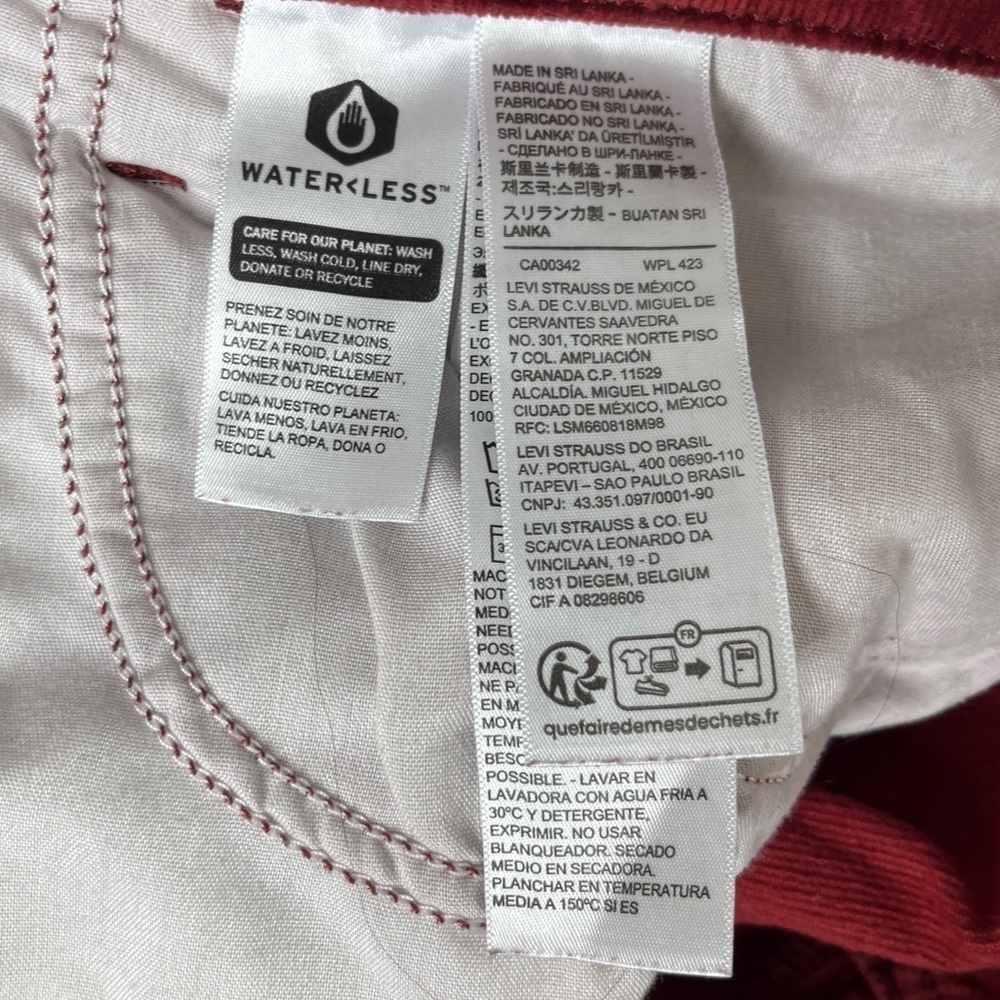 Levi’s 725 High Rise Boot Cut Maroon Corduroy Pants Sz 33 Academia Gilmore Girls - Picture 10 of 14